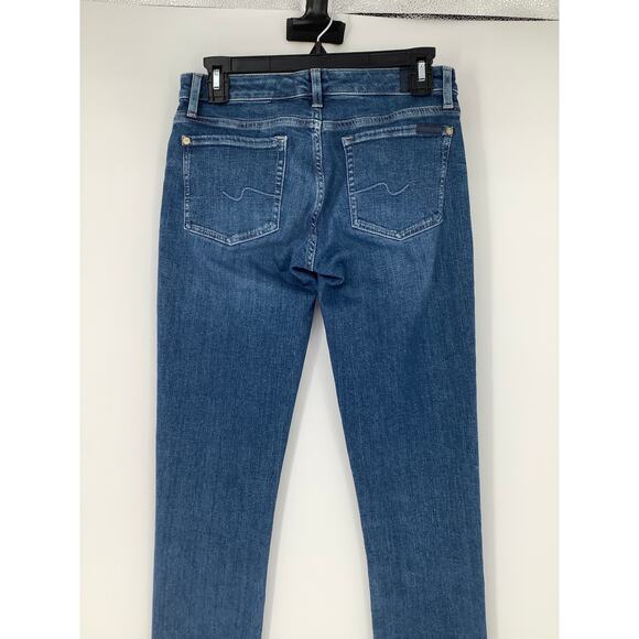7 For All Mankind Women's 27 Saturday Pyper Slim Illusion Jeans Low Rise OS33-16 - Picture 8 of 10